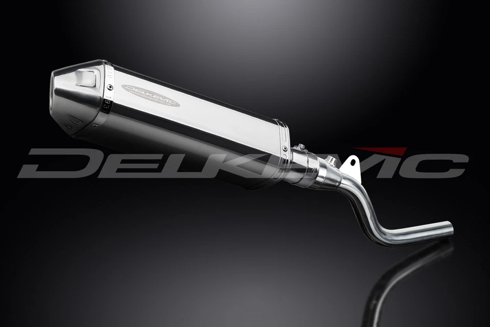 Delkevic 一脚蹬排气带 13 英寸三椭圆形不锈钢消声器适用于 KLX300 — 第 4/4 张图片