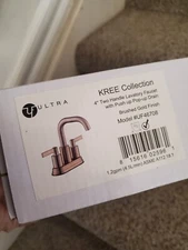 Ultra Faucets Kree Collection Two-Handle 4" Center Lavatory Faucet Brushed GOLD