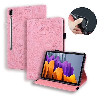 For Samsung Galaxy Tab S9 Ultra/S8 Plus/S7 PU Leather Embossed Folio Flip Case