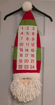 Plüsch hängender Weihnachtsmann Adventskalender mit Taschen.  Über 2 Meter hoch!!!!