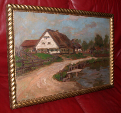  Landschaft in Ungarn. Sign.: K.DERI.  Mit Rahmen: 49,5x72 cm.