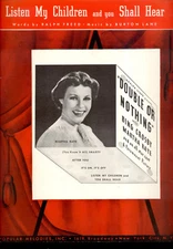 DOUBLE OR NOTHING Sheet Music "Listen My Children & You Shall Hear" Martha Raye