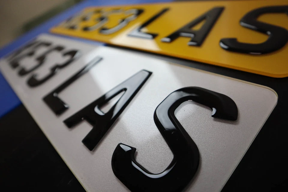 ПАРА ПЕРВОКЛАССНЫХ 3D ГЕЛЕВЫХ легальных регистрационных номерных знаков для автомобилей MOT/ROAD 4D с подъемом - Изображение 4 из 4