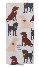 Kay Dee designs kitchen towel dual purpose terry Best dog ever brown tan r4610
