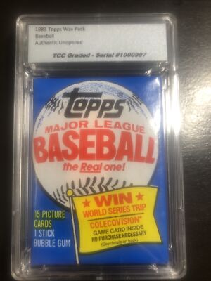 1983 Topps Baseball Wax Pack Certified Authentic Unopened And Encapsulated