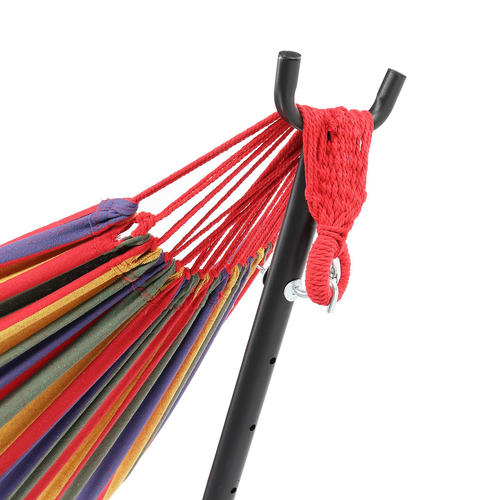 Portable Outdoor Camping Polyester Hammock with Stand and Handbag Set Red - Picture 6 of 12