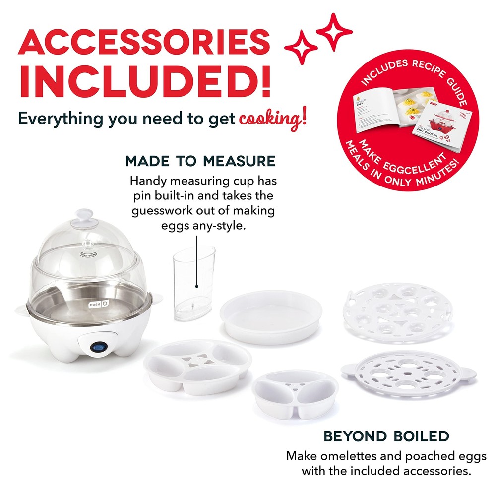 Dash Deluxe Rapid Egg Cooker for Perfect Hard Boiled Poached Scrambled Eggs & Omelets