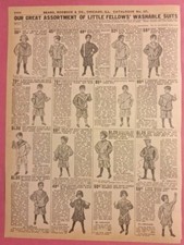 Boys Suits 1908 Sears Roebuck Vintage Advertisement Catalog Page