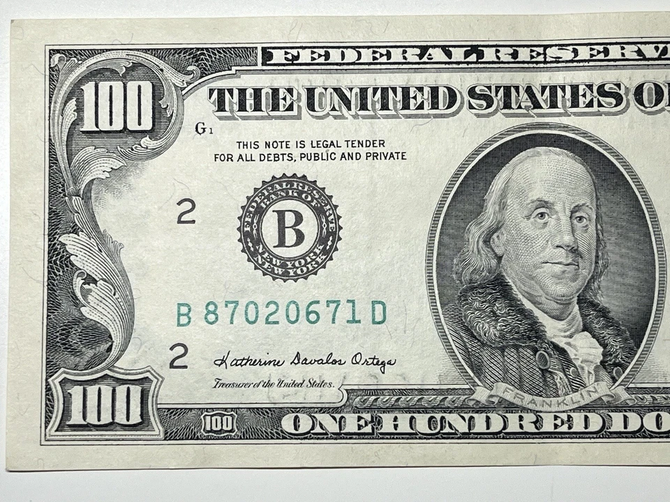 1988 Two $100 Hundred Dollar Bill Federal Reserve Note  New York, NY Vintage Old - Image 4 of 4