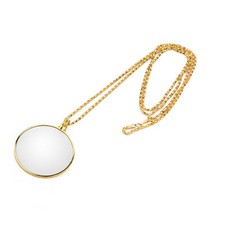 (Gold)5X Lupe Monokel Linse Halskette Vergrößerungsglas Lupe NEW