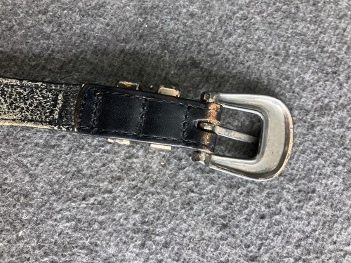 VTG Silver Concho Western Belt Women’s Large Black Leather 33”-37” Buckle - Picture 4 of 16