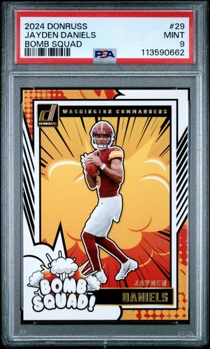 2024 PANINI DONRUSS BOMB SQUAD #29 JAYDEN DANIELS PSA 9
