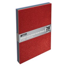 20 PCS Extra Large Glitter Foam Sheets 12x17.5 Inch Assorted Colors Arts