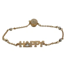 Auth SWAROVSKI - Rose Gold Clear Hardware Swarovski Crystal Bracelet