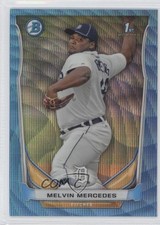 2014 Bowman Prospects Chrome Blue Wave Refractor Melvin Mercedes #BCP68 0w8