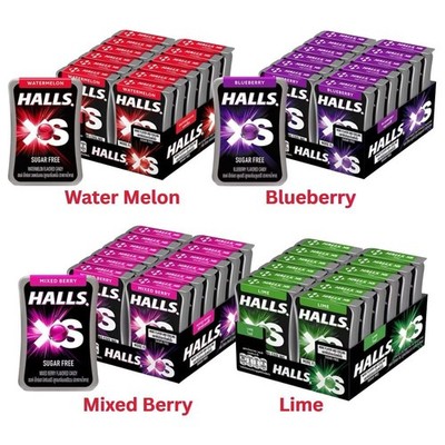 12x Halls XS Sugar Free Candy Refreshing Breath Lozenges Small Powerfull Candies