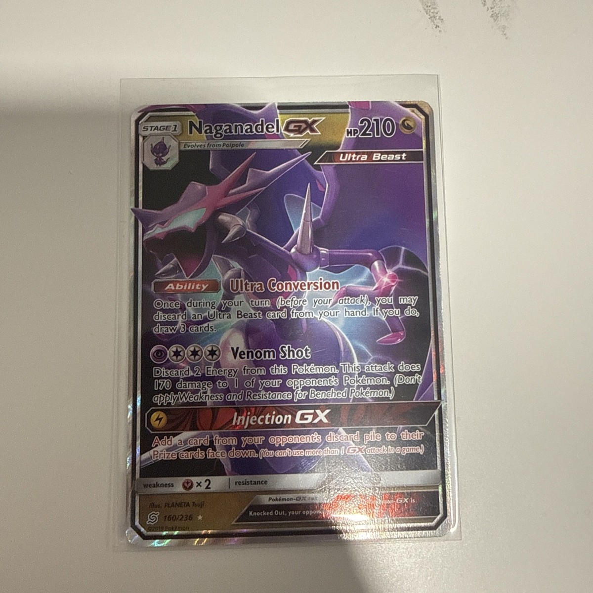 Pokmon TCG Naganadel GX Holo Ultra Rare Card 160/236 Unified Minds 2019 Pokmon TCG Naganadel GX Holo Ultra Rare Card 160/236 Unified Minds 2019