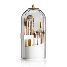 Dustproof Toothbrush Holder with Lid, 360 Rotating Countertop Electric Toothbrus