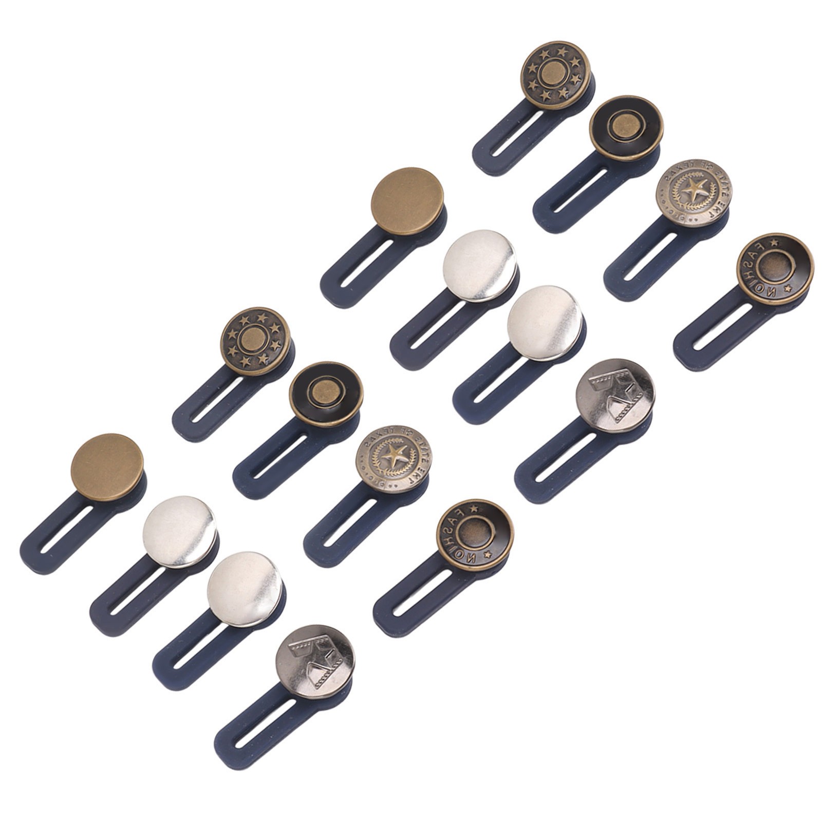 16pcs Button Extender Elastic Sewing Free Detachable Pants Waist Extenders For