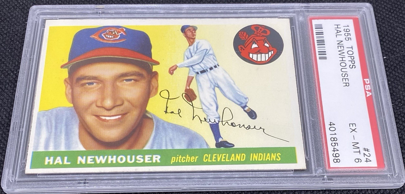 1955 Topps Baseball #24 Hal Newhouser Cleveland PSA 6 EX-MT