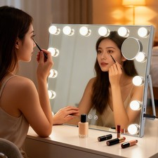 Hollywood Vanity Mirror with Lights,Dressing Table Mirror,Makeup Mirror,19"X15"