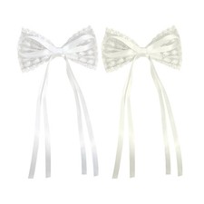 Fashionable Hair Clips for Women Ribbon Bowknot Hairpin with Long Tail Headwear