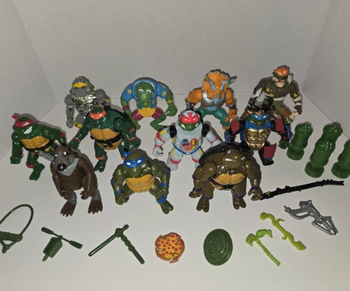 VTG TMNT Lot Teenage Mutant Ninja Turtles Playmates Toys 1980s 90s and Accessory
