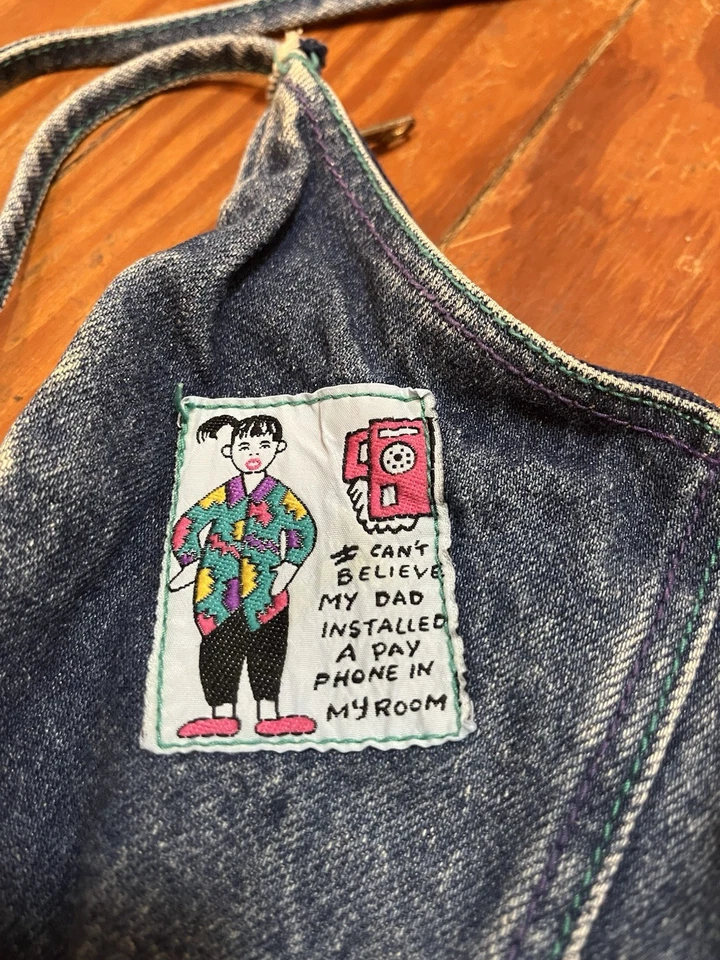Bolso de mezclilla retro kitsch vintage años 80 parcheado lavado a la piedra Foto 4 de 4