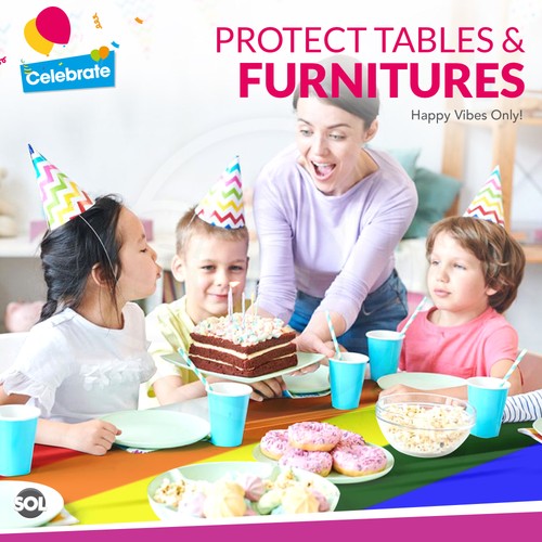 Plastic Rectangular Table Cloth Covers | Wipe Clean Party Tablecloths Disposable - Picture 57 of 57