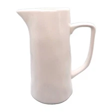 Potter's Studio Art Pottery White 20oz Pitcher  Cottage Farmhouse VTG
