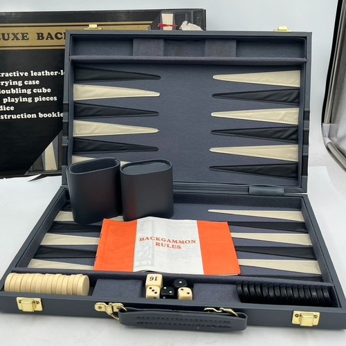 Juego de Backgammon de Lujo de 15 pulgadas Azul NUEVO con Caja Juego de Mesa Clásico De Colección Completo - Imagen 2 de 20