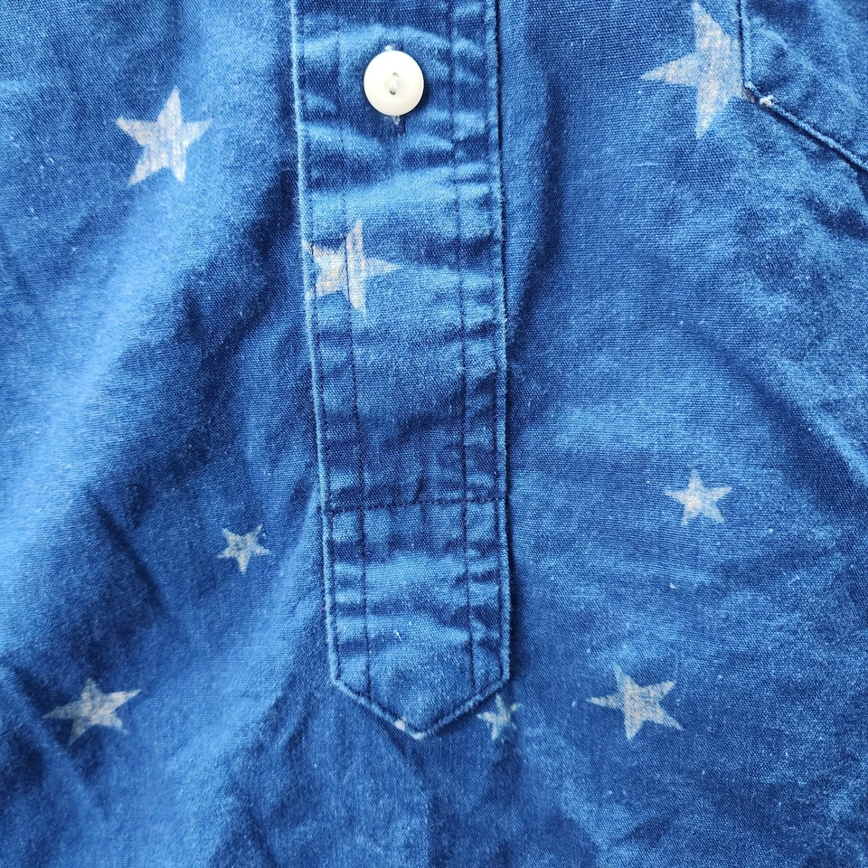 Ralph Lauren Star Chambray Short Sleeve Button Down Shirt Blue Men’s Large - Image 4 of 4