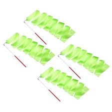 4 Pcs Dance Ribbons 78.7" Gymnastics Ribbon Streamers Red Wand, Green