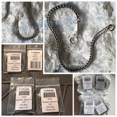 New SET Trollbead Sterling Silver Wheat Chain Bracelet w LOCK L  Aagaard Pick SZ