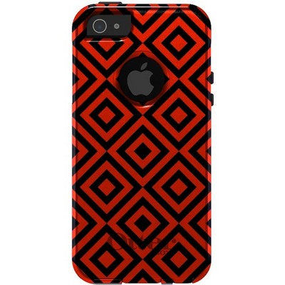 OtterBox Commuter for Apple iPhone (Pick Model) Black Red Diamond Pattern