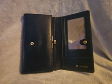 Vintage Matras Black Leather Pocketbook Wallet With Kiss Lock - New Deadstock