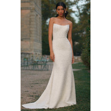 Watters Addie Wedding Gown Size 22 Ivory Beaded Strapless Bridal Dress Tweed