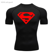 Superman T-shirts Superhero Gym Short Compression Sleeve Tee Tops