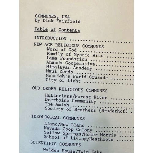 Rare The Modern Utopian Communes USA by Dick Fairfield, Copyright 1971 - Picture 2 of 14