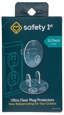 Safety 1st 12 Pack Ultra Clear Outlet Plugs Clear, White