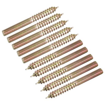 12pcs M5x50mm Hanger Bolts Double Ended Thread Dowel Screws