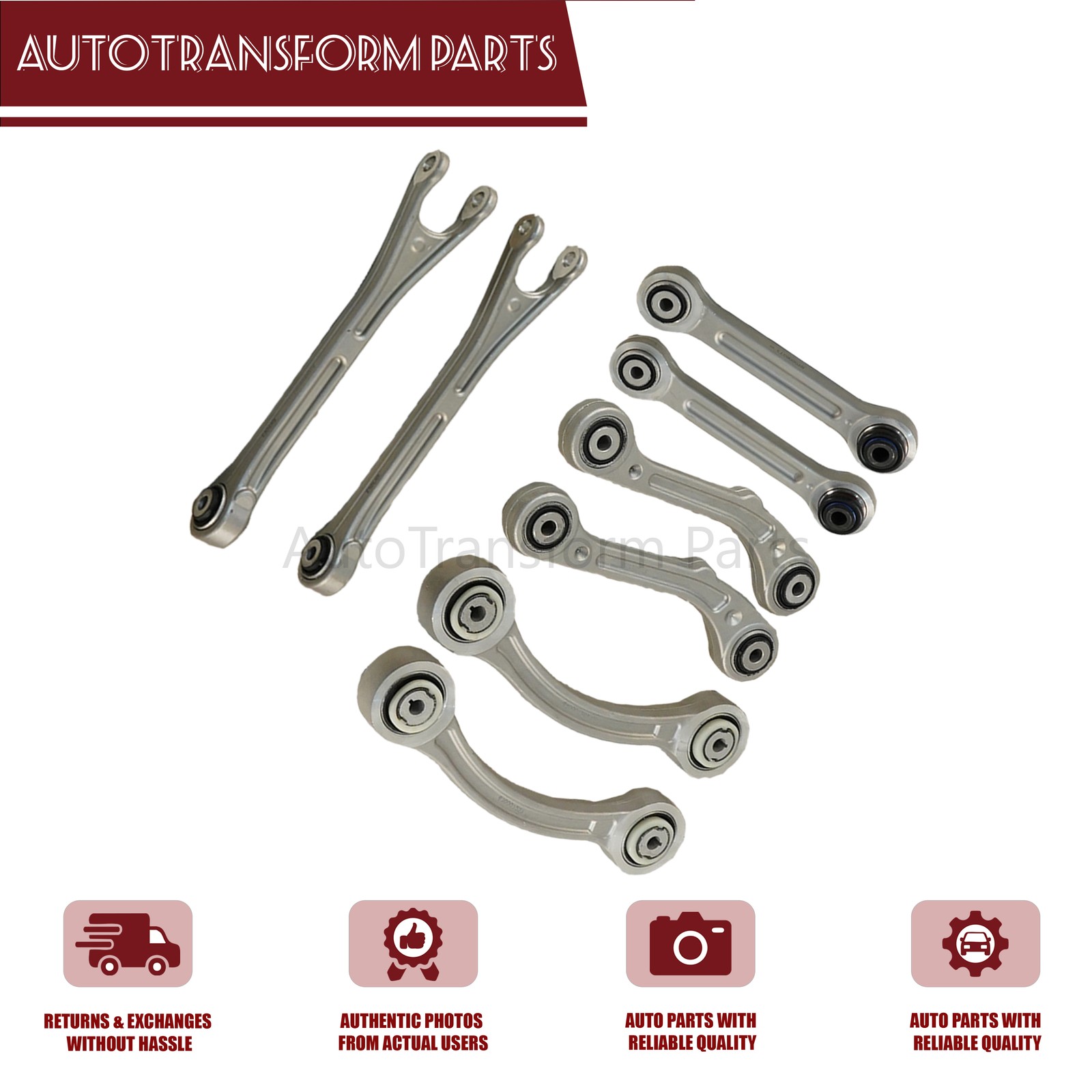 NEW 8PCS Rear Suspension Control Arm Set Fits Maserati Ghibli Quattroporte 14-16