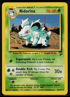 Nidorina Uncommon Base Set 2 053/130 LP D3032