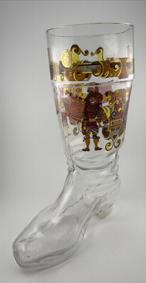 Large Vintage Glass WMF Germany Beer Boot Beer Mug 10 7/8'' Tall