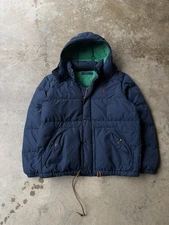 Polo Ralph Lauren Men's Navy Puffer Full-zip Detachable Hood Jacket Size Large