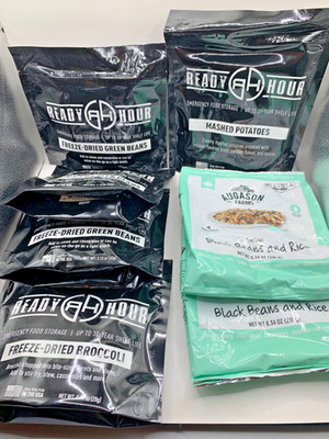 Emergency Food Storage Pack Mashed Potatoes  Green Beans Broccoli Rice & Beans