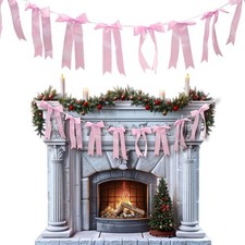 Pink Silk Bow for Baby Shower Wreath Birthday Anniversary Hanging Decoration