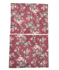 Vintage Ralph Lauren Burgundy Floral Standard Pillow Shams Set/2 English Cottage