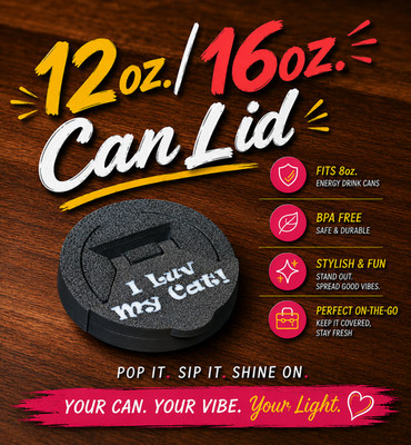 Black Soda CAN LIDS, Beer Can CAPS, Soda Savers, snap-on can FOR 12oz. AND 16oz.