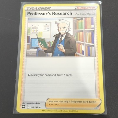 Pokémon TCG Professor's Research [Rowan] Trainer Rare 147/172 Brilliant Stars E 